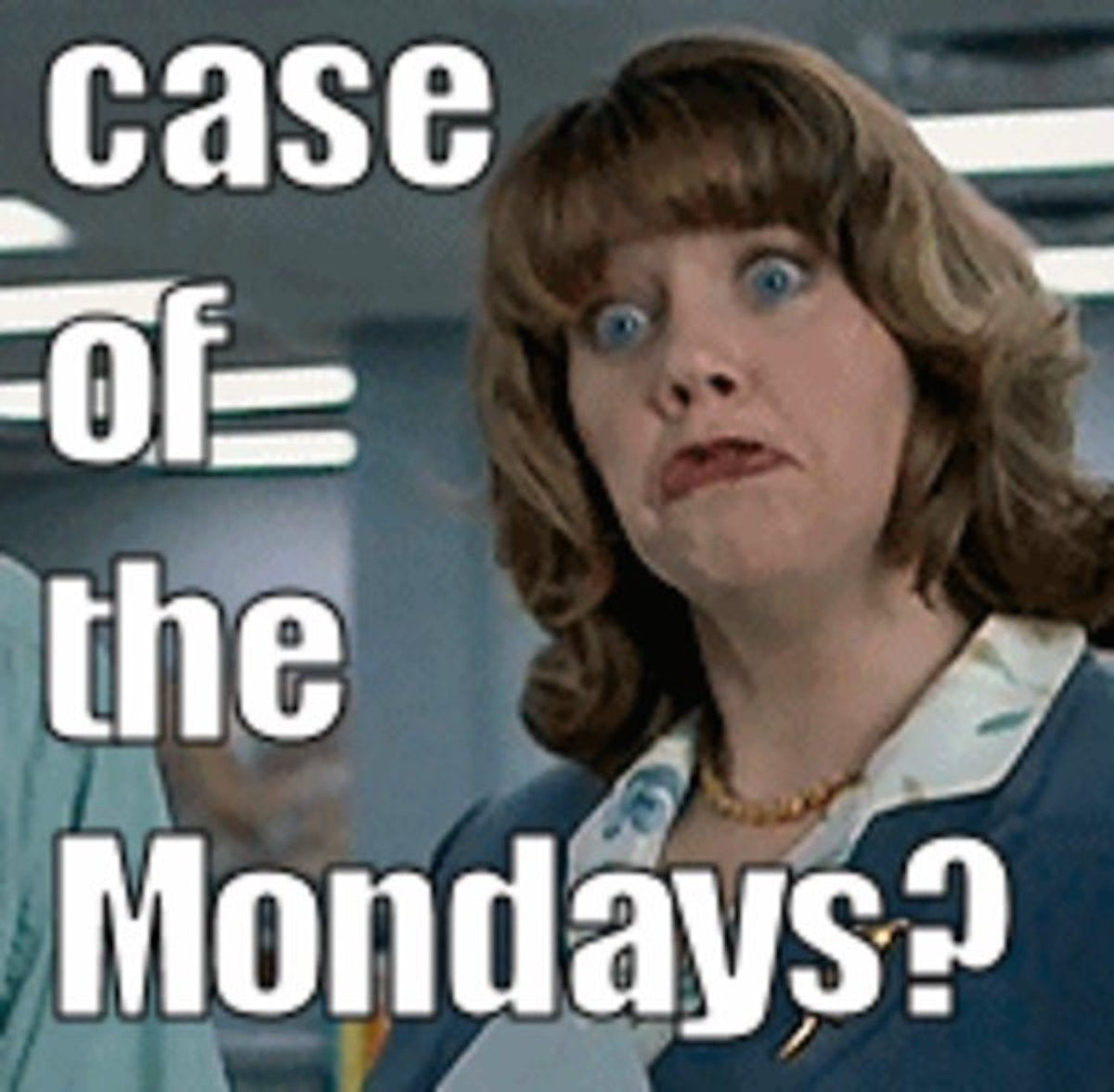 Woman in an office setting, "case of the Mondays?" text, DIA logo.