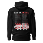 Black hoodie featuring a back graphic with the text "All Gave Some, Some Gave All" and a red 3rd LAR vehicle design.
