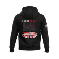 Black hoodie showing back 3rd LAR memorial graphic with red and white text, fallen heroes list, and military vehicle emblem.