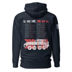 Navy hoodie featuring a back graphic with the text "All Gave Some, Some Gave All" and a red 3rd LAR vehicle design.