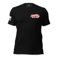 Black t-shirt featuring a red and white 3rd LAR vehicle graphic and an American flag on the sleeve.