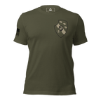 Military green t-shirt featuring a front 3RD LAR memorial shield and a black DIA logo on the sleeve.