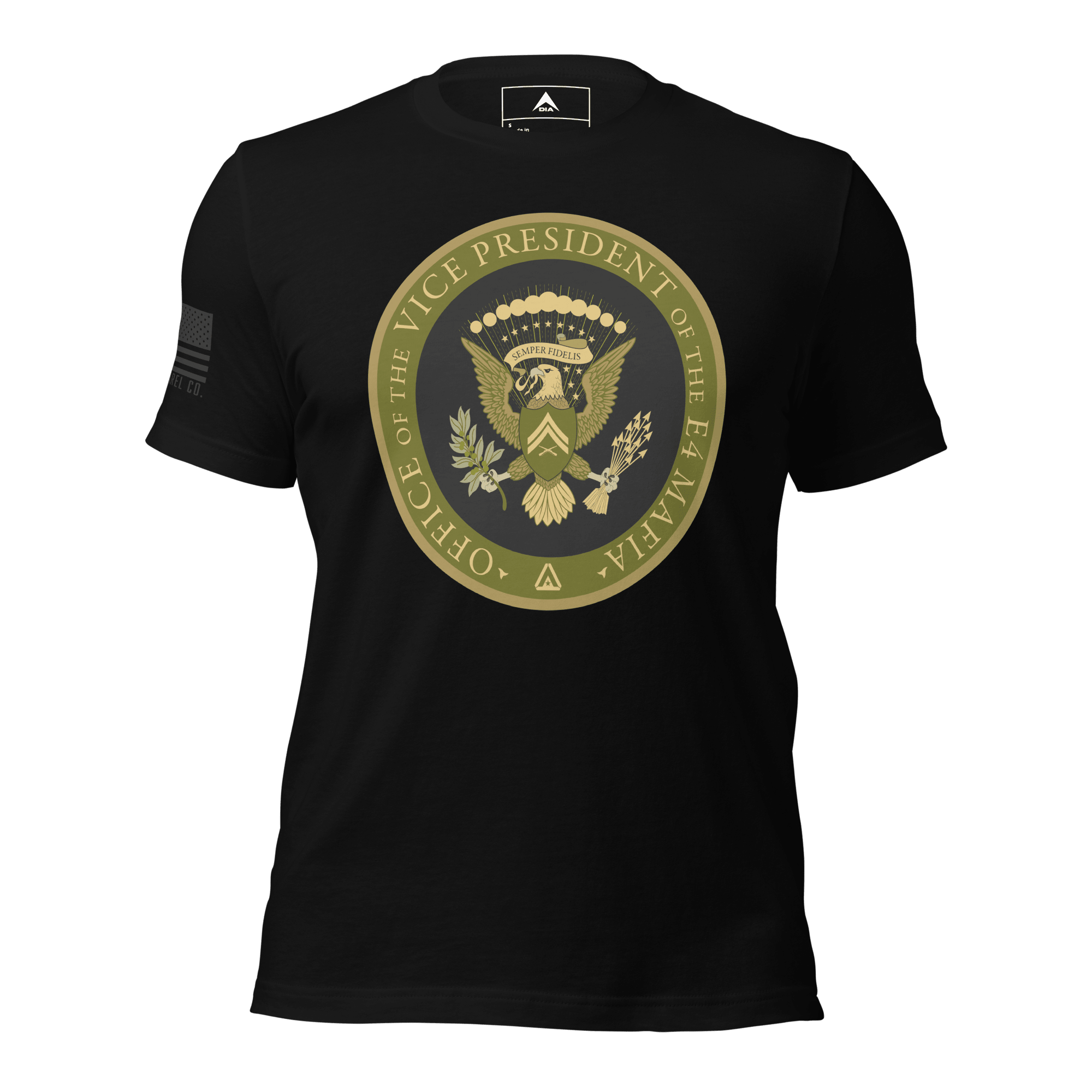 Black t-shirt featuring an "Office of the Vice President of the E4 Mafia" seal