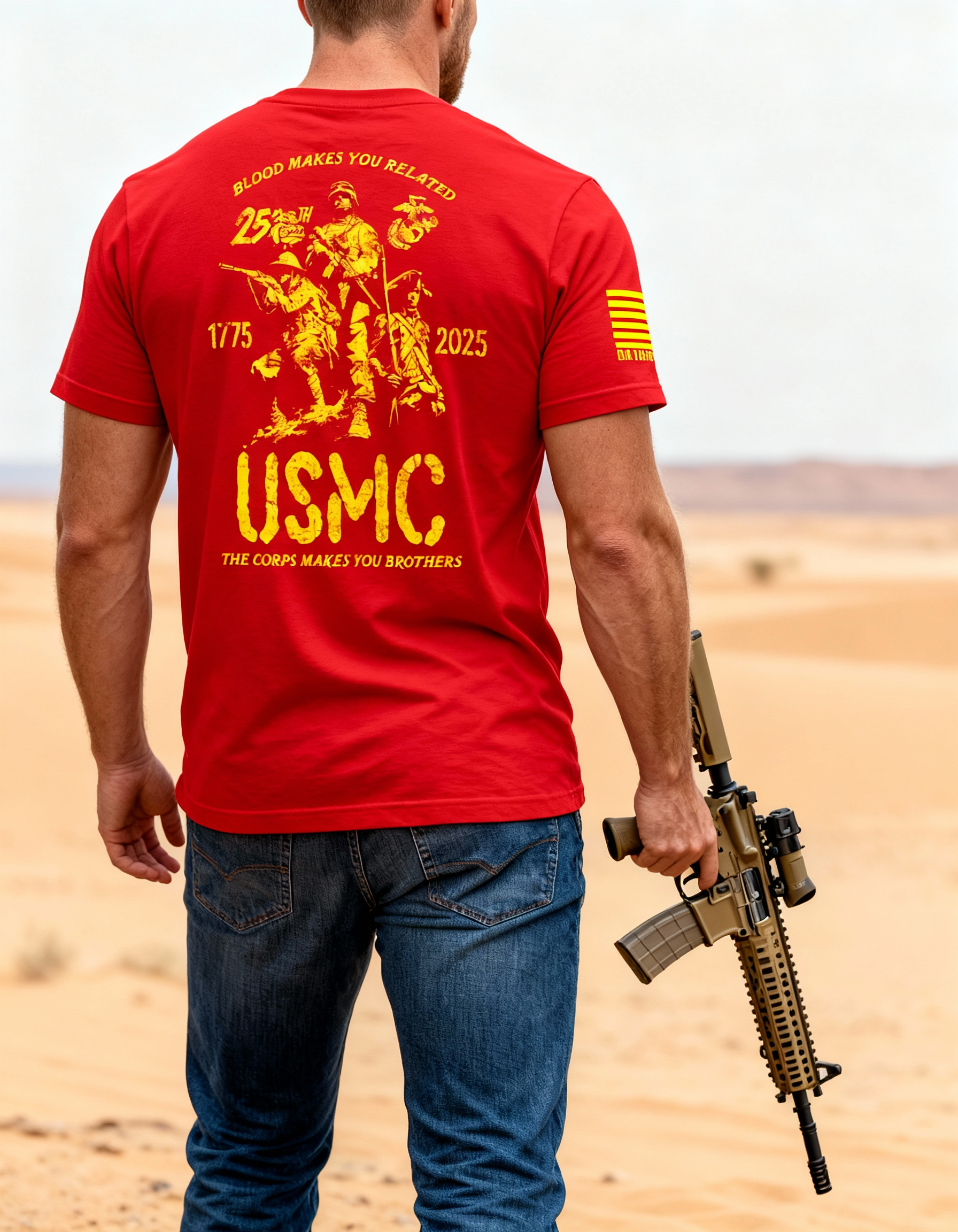 USMC 250th Birthday Moto T-Shirt