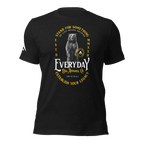 Black heather t-shirt with a standing bear graphic and "STAND FOR SOMETHING" text in a front view.