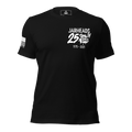 Black t-shirt featuring a white "Jarheads 250th" bulldog graphic and an American flag on the sleeve.
