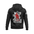 Black hoodie featuring a back graphic with "Mako Three Zero Charlie" and "John Chapman" text, and a DIA logo.