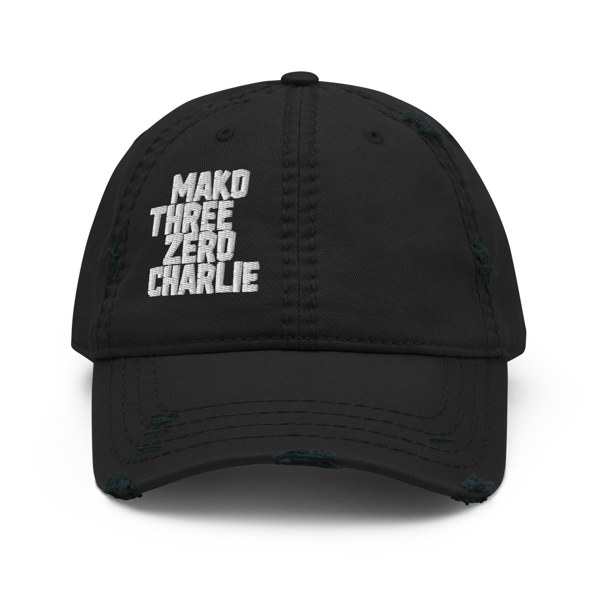 Mako Three Zero Charlie Distressed Ball Cap - DIA Apparel Co.