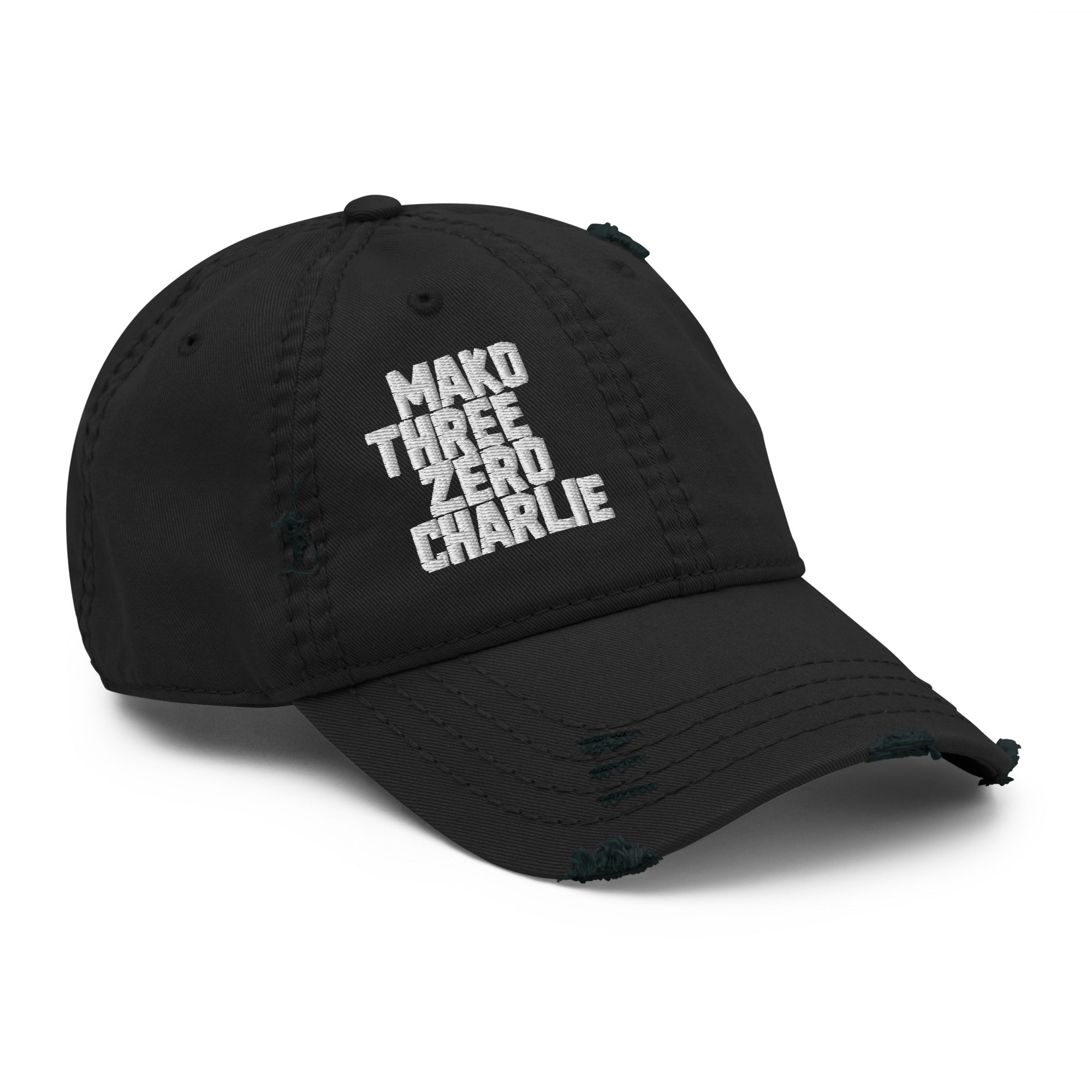 Mako Three Zero Charlie Distressed Ball Cap - DIA Apparel Co.