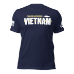 Navy blue Carlos Hathcock "VIETNAM LEGEND" t-shirt, with a DIA logo and American flag on the sleeves.
