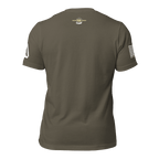 Army green t-shirt shown from the back with a Carlos Hathcock graphic, featuring a DIA logo on the sleeve.