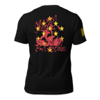 Black t-shirt featuring a back graphic with the text "Manila John Basilone" in a red distressed font, DIA logo on sleeve.