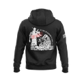 Black hoodie featuring a back graphic with a white soldier, a red "TOP SECRET" stamp, and a white flag on the right sleeve.