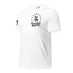 White t-shirt angled right featuring a "9/11 Remember Benghazi" chest graphic and a black American flag.