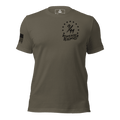 Army green t-shirt featuring a "9/11 Remember Benghazi" chest graphic and a black American flag on the sleeve.
