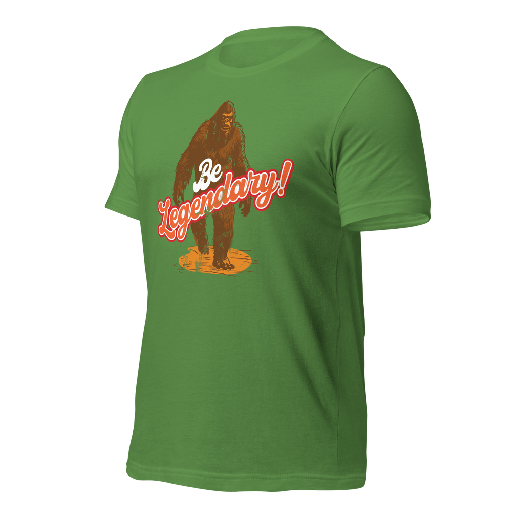 Leaf Pathfinder Bigfoot T-shirt angled right highlighting layered illustration and graphic design