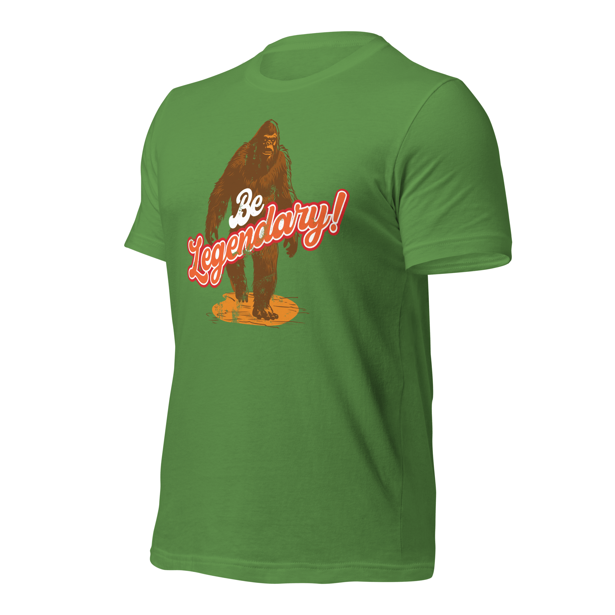 Leaf Pathfinder Bigfoot T-shirt angled right highlighting layered illustration and graphic design