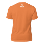 Burnt Orange Pathfinder T-shirt back view with subtle red DIA logo beneath collar