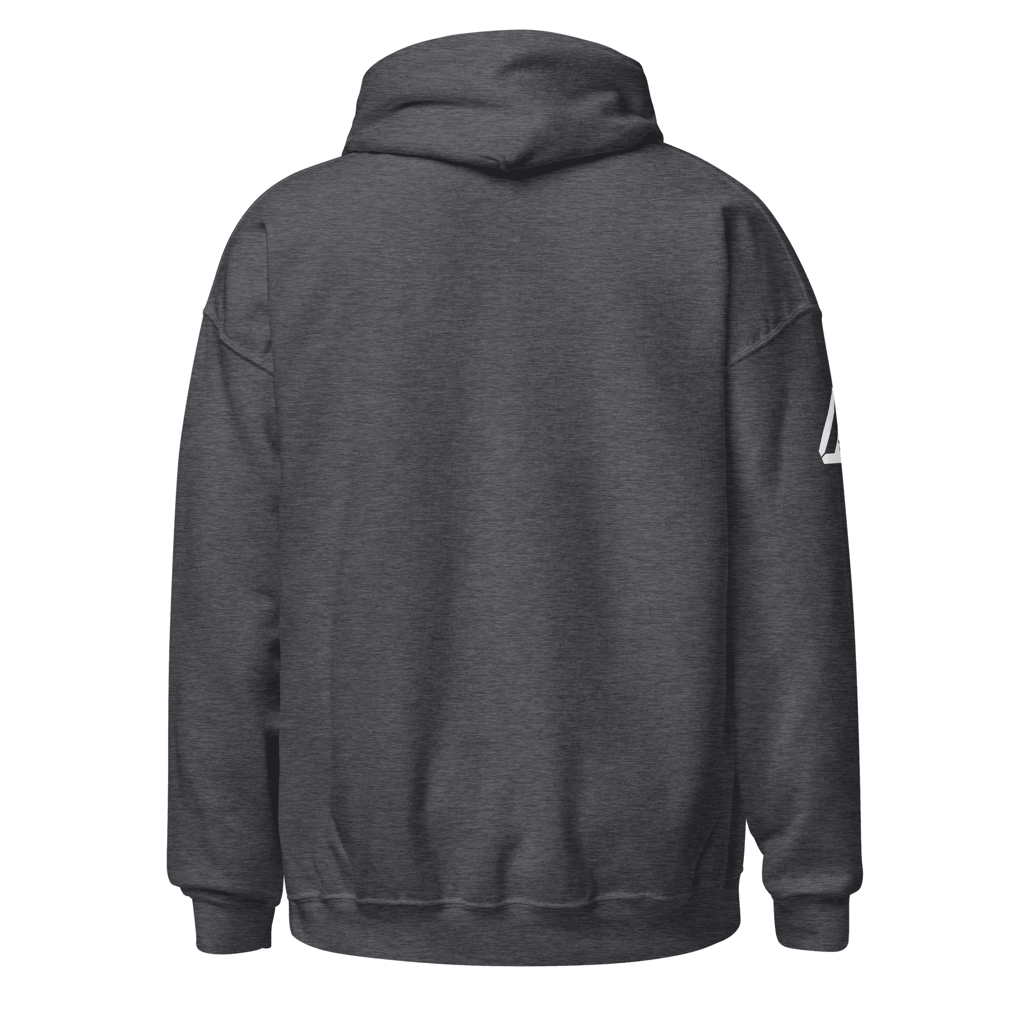 Back view of a charcoal grey Pathfinder hoodie.