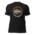 Front view of a black heather Pathfinder t-shirt featuring a white DIA logo on the right sleeve.