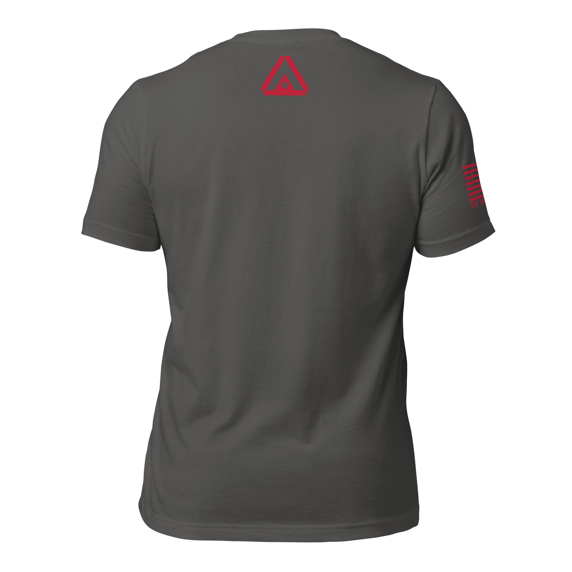 Asphalt Air Force R.E.D. T-shirt rear view with minimal red DIA branding at neckline
