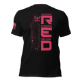 Black “Remember Everyone Deployed R.E.D.” Navy T-shirt front with red vertical R.E.D. graphic