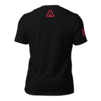 Black Navy R.E.D. T-shirt back view with small red DIA logo near neckline