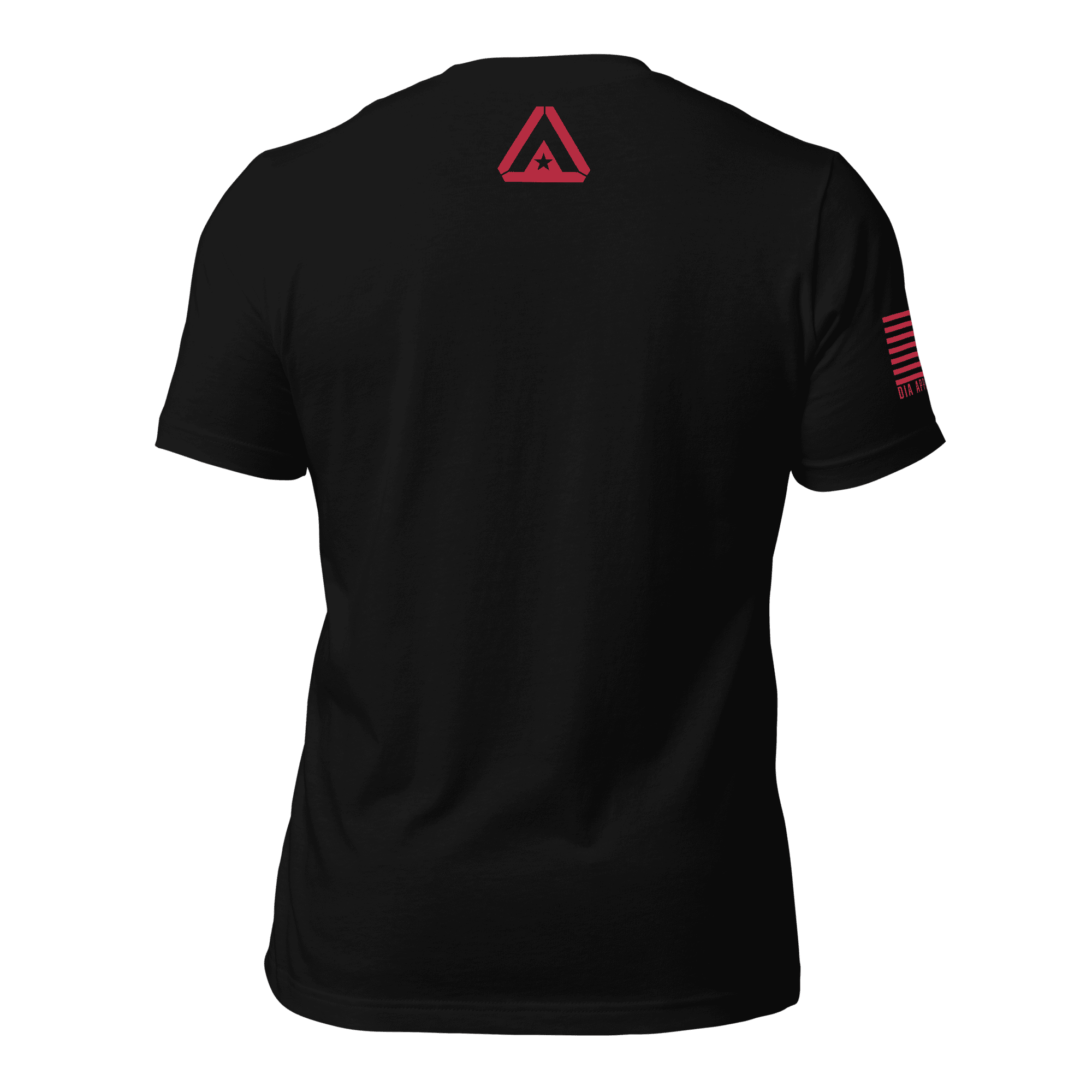 Black Navy R.E.D. T-shirt back view with small red DIA logo near neckline