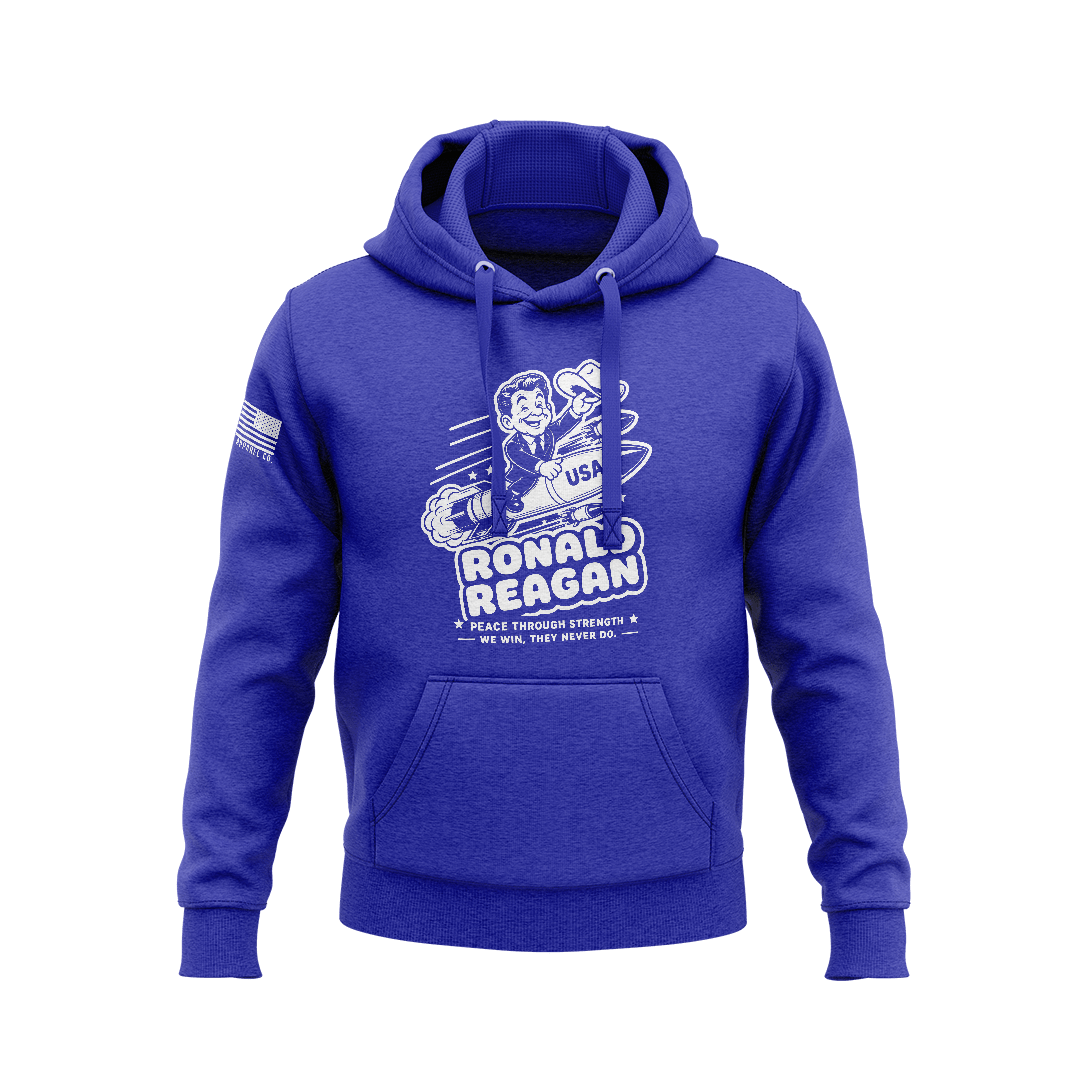 Ronald Reagan Peace Through Strength Hoodie - DIA Apparel Co.