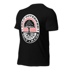 Black t-shirt shown from a three-quarter view angled right, featuring the Self Governed Self Made graphic and DIA logo.