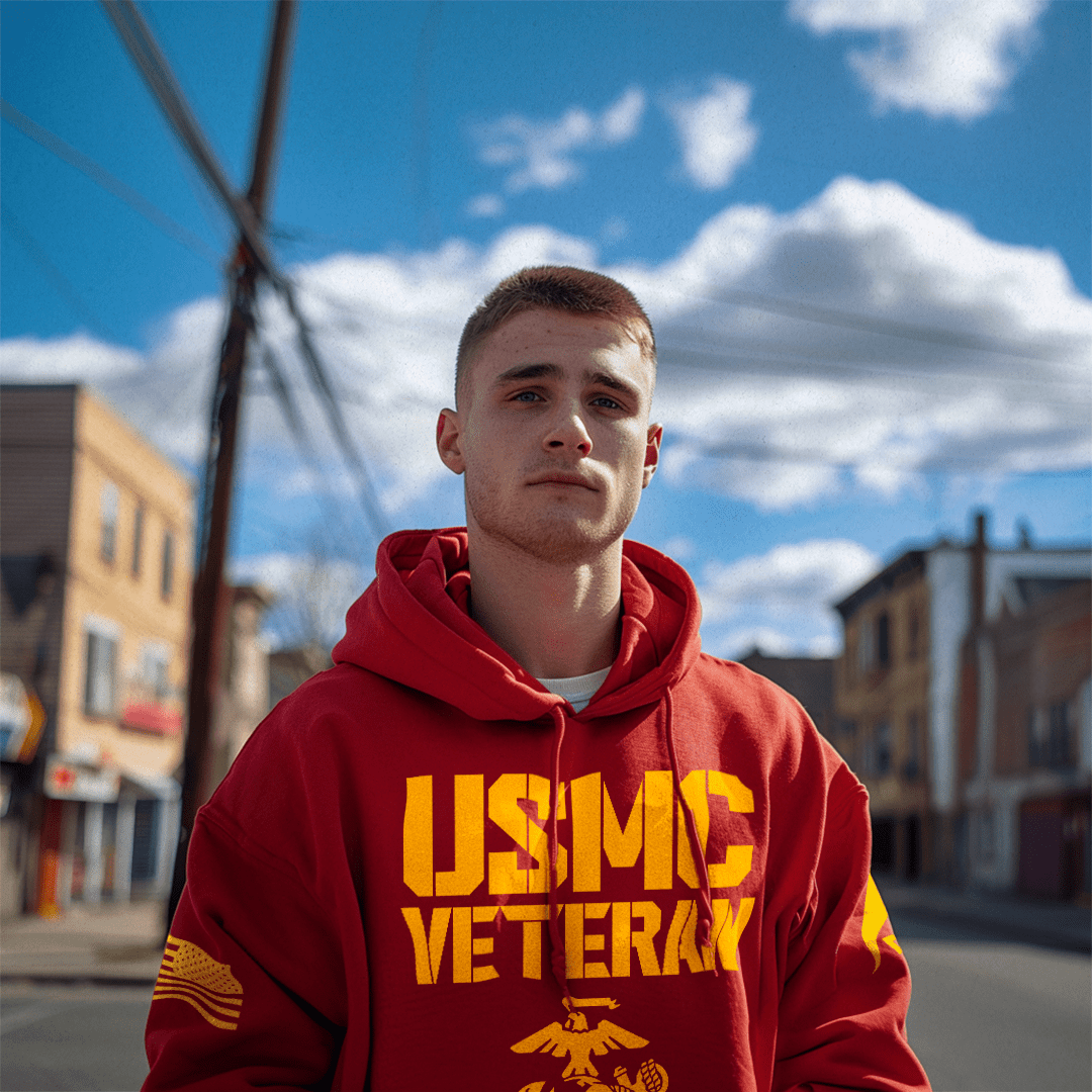 USMC Veteran Hoodie - DIA Apparel Co.