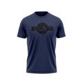Navy blue t-shirt featuring a tonal black DIA logo graphic on the chest.