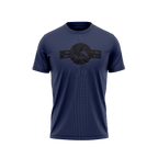 Navy blue t-shirt featuring a tonal black DIA logo graphic on the chest.