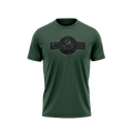 Army green t-shirt featuring a tonal black DIA logo graphic on the chest.