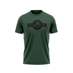 Army green t-shirt featuring a tonal black DIA logo graphic on the chest.