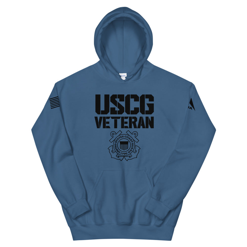 DIA United States Coast Guard Veteran Hoodie | Indigo Blue | Men & Women | America’s Maritime First Responder | Semper Paratus