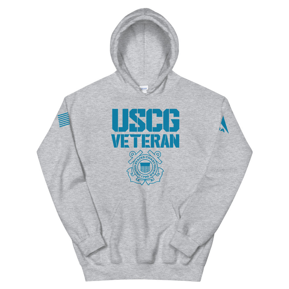 DIA United States Coast Guard Veteran Hoodie | Sport Gray | Men & Women | America’s Maritime First Responder | Semper Paratus